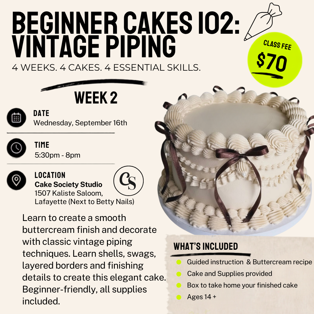 Beginner Cakes 102: Vintage Piping