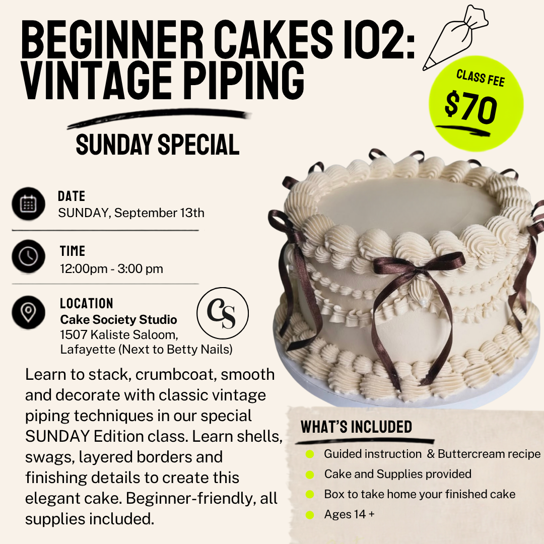 Sunday Special: Beginner Cakes 102 - Vintage Piping